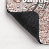 Vintager Rosa-bedruckter Ledermonogrammname Mousepad (Ecke)