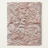 Vintager Rosa-bedruckter Ledermonogrammname Planer (Rückseite)