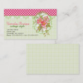 Vintager rosa Blumen-Hütten-Traum Visitenkarte (Vorne/Hinten)