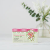 Vintager rosa Blumen-Hütten-Traum Visitenkarte (Stehend Vorderseite)