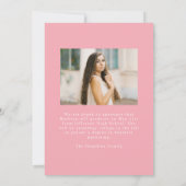 Vintager Rosa Bow Arch Foto Abschluss Ankündigung (Rückseite)