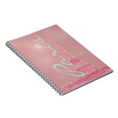 Vintager rosa Eiffel-Turm Notizblock (Rechte Seite)