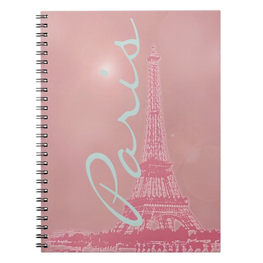 Vintager rosa Eiffel-Turm Notizblock (Vorderseite)