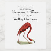 Vintager rosa Flamingo #1 Weinetikett (Einzelnes Label)