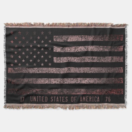 Vintager rosa grunge amerikanischer Flag gestörter Decke (Vorderseite)