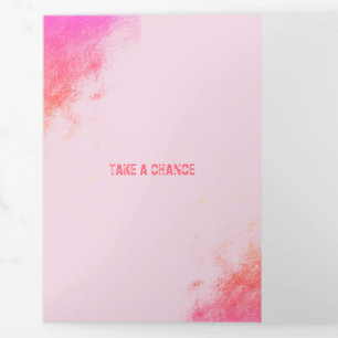 Vintager Rosa Grunge Umrandungsrahmen Dreifach Gefaltete Karte