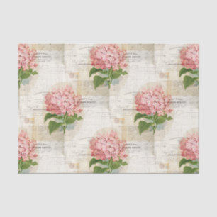 Vintager rosa Hydrangea-französisches Seidenpapier