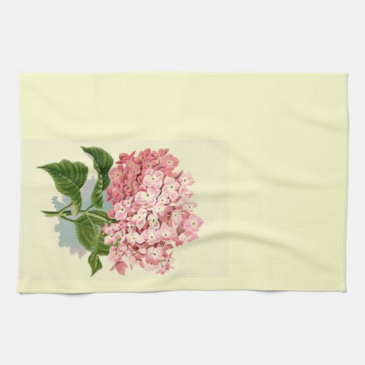 Vintager rosa Hydrangea Geschirrtuch (Horizontal)