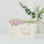 Vintager rosa Hydrangea - UAWG Response Card RSVP Karte (Stehend Vorderseite)