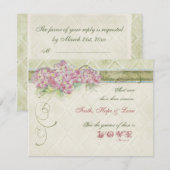 Vintager rosa Hydrangea - UAWG Response Card RSVP Karte (Vorne/Hinten)