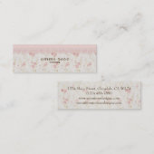 Vintager rosa kleiner Rosen-Druck-dünne Mini Visitenkarte (Vorne/Hinten)