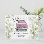 Vintager rosa LKW Rustikale Vegetation 2025 Abschl Ankündigung (Stehend Vorderseite)