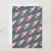 Vintager rosa LKW Weihnachtsbaum Foto Feiertagskarte (Rückseite)