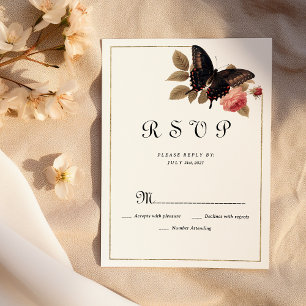 Vintager Rosa-Schmetterling-UAWG Einladung