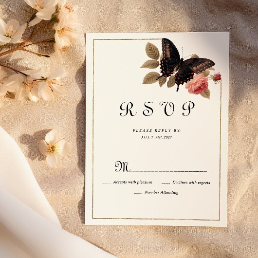 Vintager Rosa-Schmetterling-UAWG Einladung
