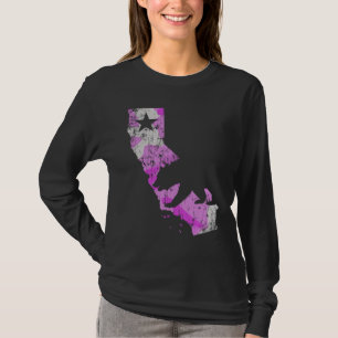 Vintager rosa Tarnungs-Kalifornien-Staats-Bär T-Shirt