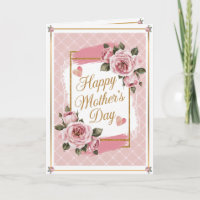 Vintager Rosa Tartan-Rose & Muttertag im Herzen