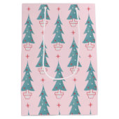 Vintager Rosa Weihnachtsbaum Mittlere Geschenktüte (Rückseite)