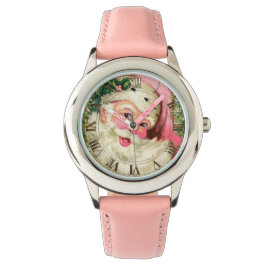Vintager rosa Weihnachtsmann Armbanduhr