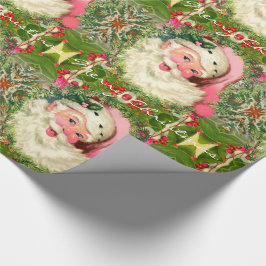 Vintager rosa Weihnachtsmann zu Weihnachten 30" x  Geschenkpapier