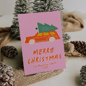 Vintager rosafarbener LKW Weihnachten Non-Foto