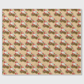 Vintager rosafarbener Weihnachtsmann Geschenkpapier (Flach)