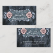 Vintager Rosen-Leopard-Monogramrahmen Visitenkarte (Vorne/Hinten)