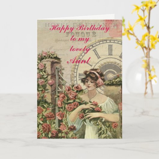 Vintager Rosen-Sammler Karte (Gelbe Blume)