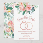 Vintager Rosenring Save the Date (Vorne/Hinten)