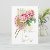 Vintager Rosentag Feiertagskarte (Stehend Vorderseite)