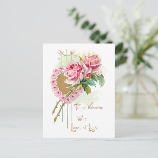 Vintager Rosentag Postkarte (Stehend Vorderseite)