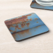 Vintager Rostblauer Getränkeuntersetzer (Linke Seite)