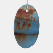 Vintager Rostblauer Keramikornament (Rechts)