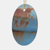 Vintager Rostblauer Keramikornament (Links)