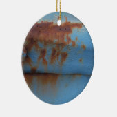 Vintager Rostblauer Keramikornament (Rechts)