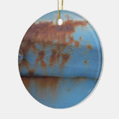 Vintager Rostblauer Keramikornament (Links)