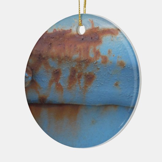 Vintager Rostblauer Keramikornament (Links)