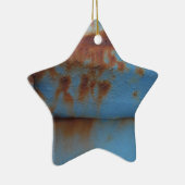 Vintager Rostblauer Keramikornament (Rechts)