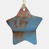 Vintager Rostblauer Keramikornament (Links)