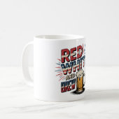 Vintager Rot-Weiß-Stil Kaffeetasse (Vorderseite Links)