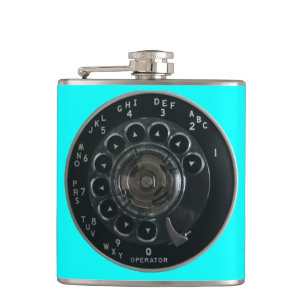 Vintager Rotary Phone Dial Flask (Türkis) Flachmann