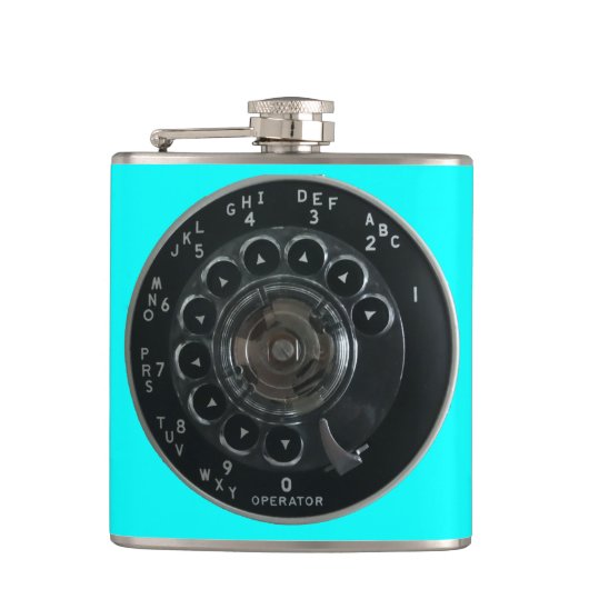 Vintager Rotary Phone Dial Flask (Türkis) Flachmann (Vorderseite)