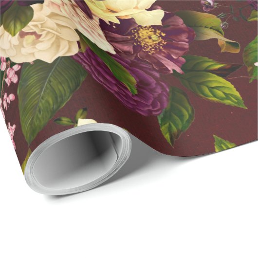 Vintager Rotburgunder Wintermaroon Geschenkpapier (Rolleneckpunkt)