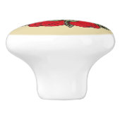 Vintager roter Blumen-Keramik-Griff Keramikknauf (Seitenansicht)
