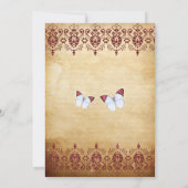 Vintager Roter Blütenschmetterling Süß 16 Einladung (Rückseite)