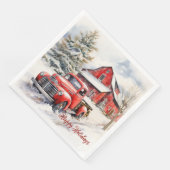 Vintager roter Farm Truck Roter Stall Serviette (Ecke)