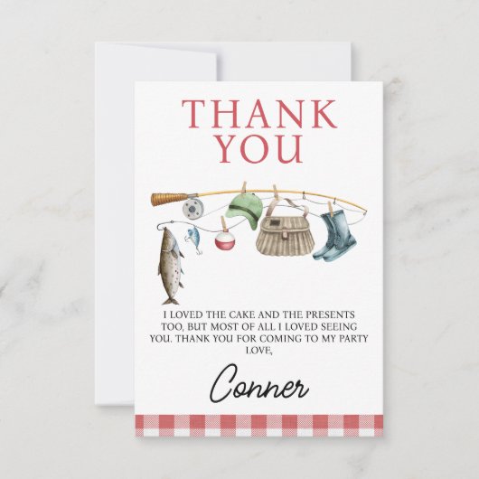 Vintager Roter Fischfang - alleinig ein Geburtstag Dankeskarte (Vorderseite)