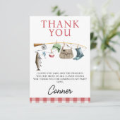 Vintager Roter Fischfang - alleinig ein Geburtstag Dankeskarte (Stehend Vorderseite)