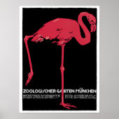 Vintager Roter Flamingo Zoo Poster (Vorne)