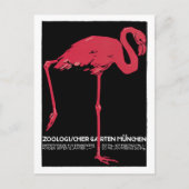 Vintager Roter Flamingo Zoo Postkarte (Vorderseite)